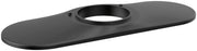 Matte black escutcheon with elongated oval shape and circular center opening for plumbing fixture installation.