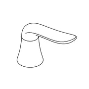 Chrome lever handle with rounded cylindrical base and curved arm extension.