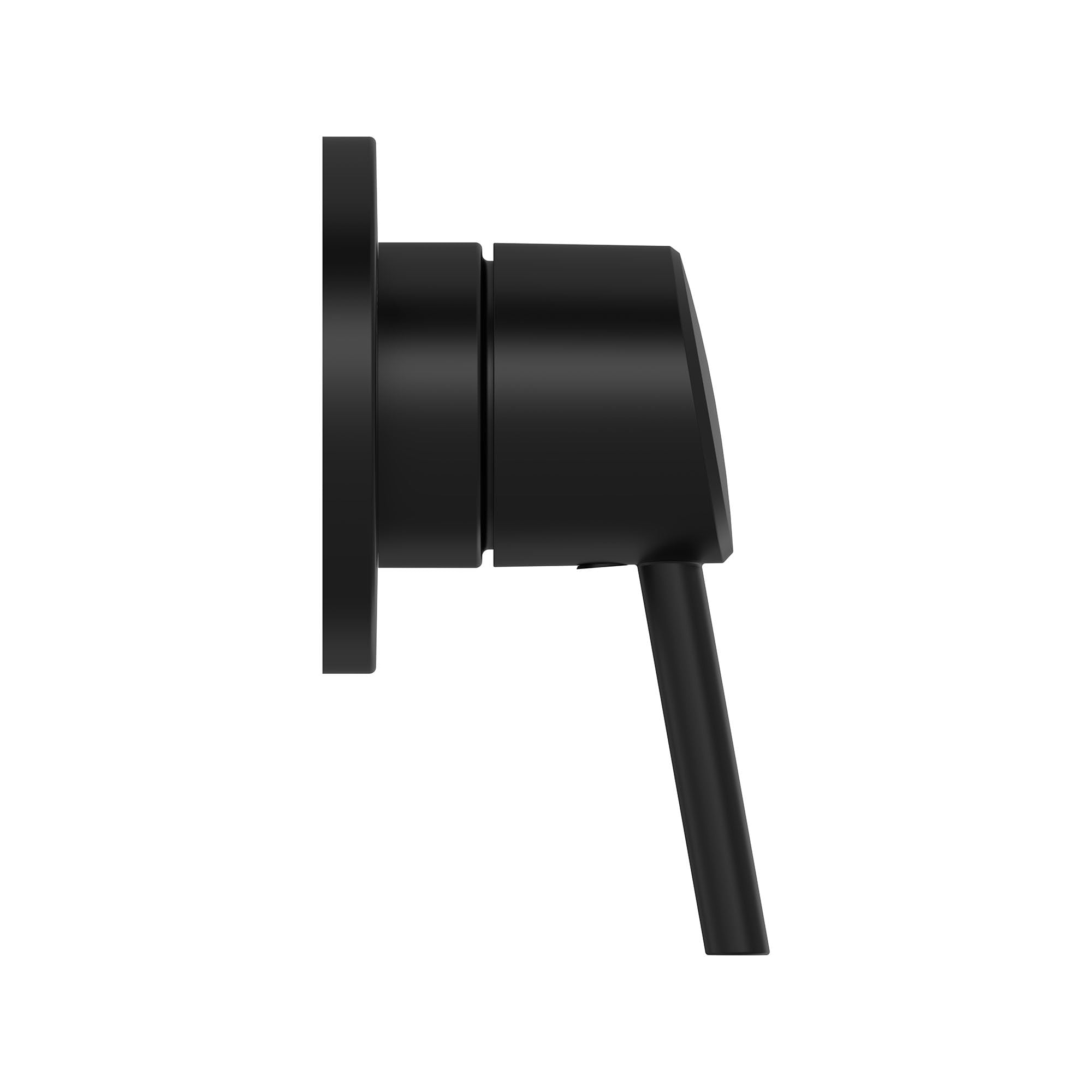 Grohe Concetto brushed black 3-way diverter trim with round escutcheon and lever handle.