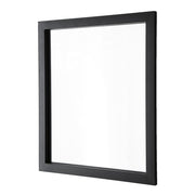 Rectangular wall mirror with dark gray frame and beveled edge design.