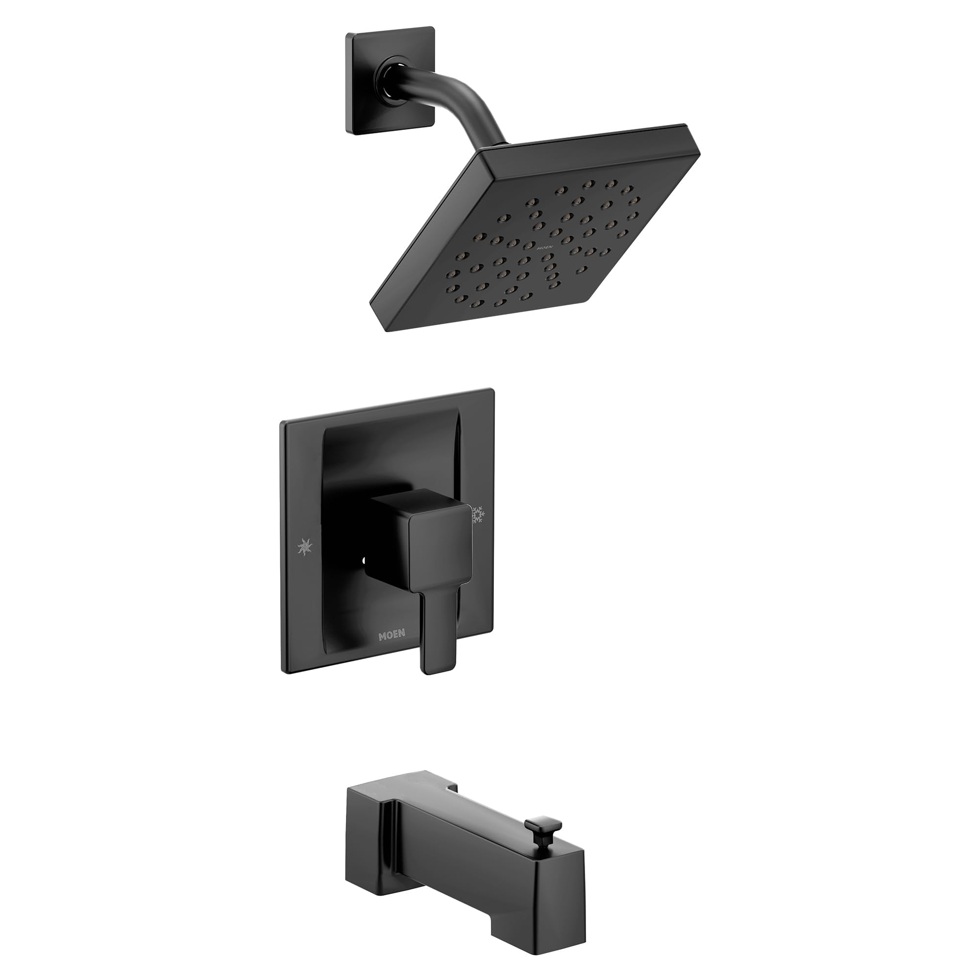 Moen 90 Degree Posi Temp Tub/Shower Trim Kit with Eco Performance Showerhead in Matte Black - TS2713EPBL