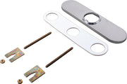Arctic stainless escutcheon with gasket, two installation plates, screws, and fasteners displayed separately.