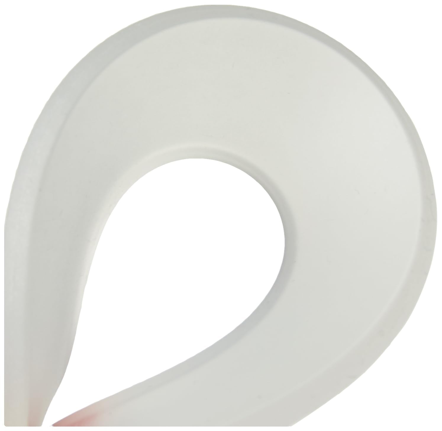 White rubber seal ring with curved shape and central opening for Grohe faucet repair.