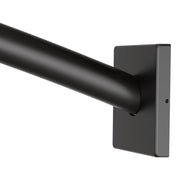 Moen Triva 5 Foot Curved Fixed Mount Shower Curtain Rod with Pivoting Flanges Modern Shower Pole in Matte Black - CSR2167BL