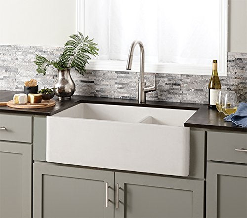 Native Trails NSKD3321-P Farmhouse Double Bowl Kitchen Sink: Pearl