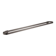 Dark graphite towel bar with rounded ends and wall-mounted brackets, 32 inches long.