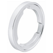 Chrome circular spacer ring with raised outer edge and inner mounting tabs.