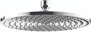 Chrome circular shower head with 240mm diameter face and multiple spray jets.