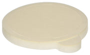 Cream-colored rubber gasket with flat circular top and notched edge attachment point.
