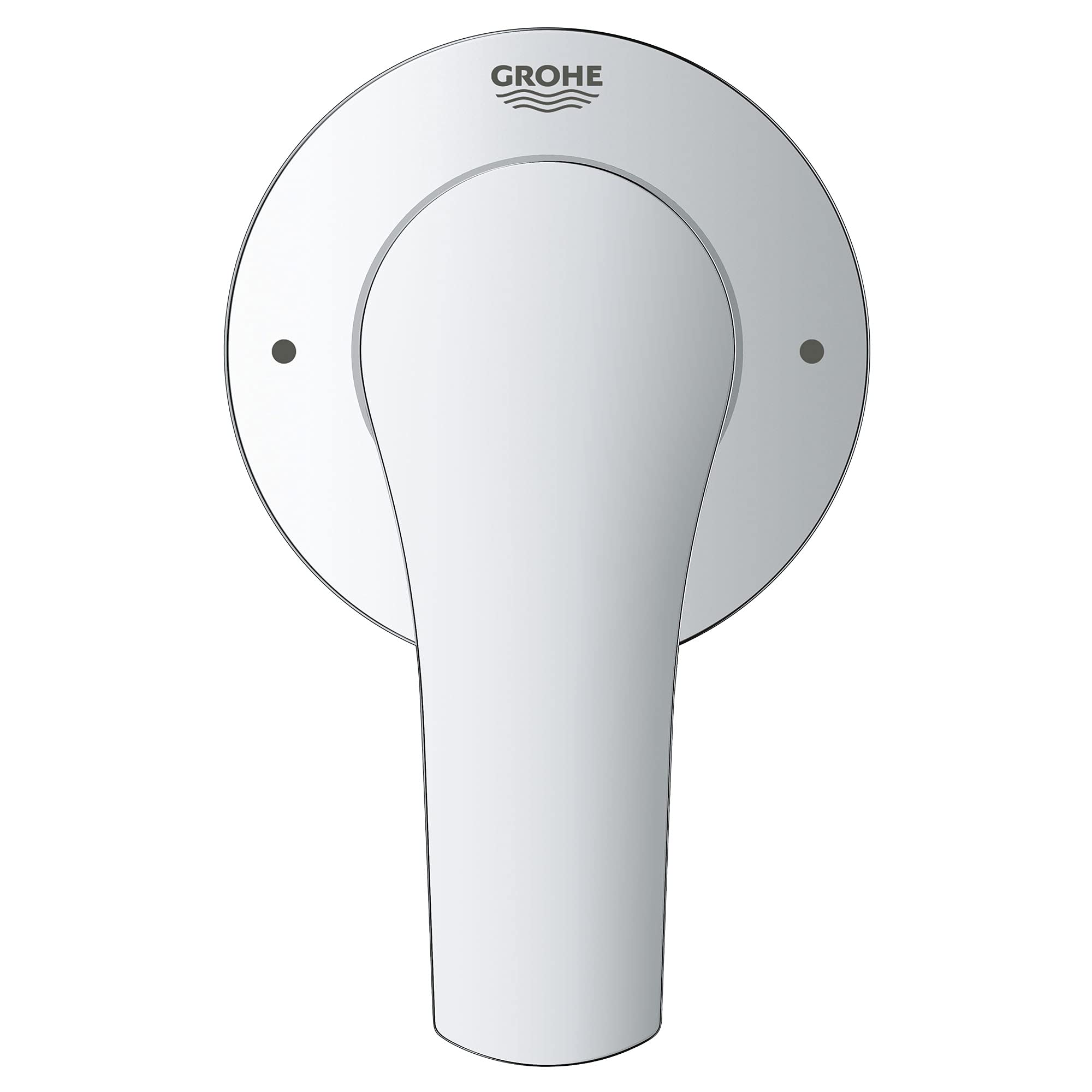 Grohe Eurosmart chrome 2-way diverter trim with round escutcheon plate and lever handle.