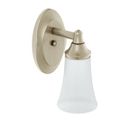 Moen Eva 1 Light Dual Mount Bath Bathroom Vanity Fixture with Frosted Glass in Brushed Nickel - YB2861BN