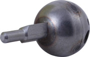 Metallic spherical ball cartridge with cylindrical stem extending from center and small holes on sides.
