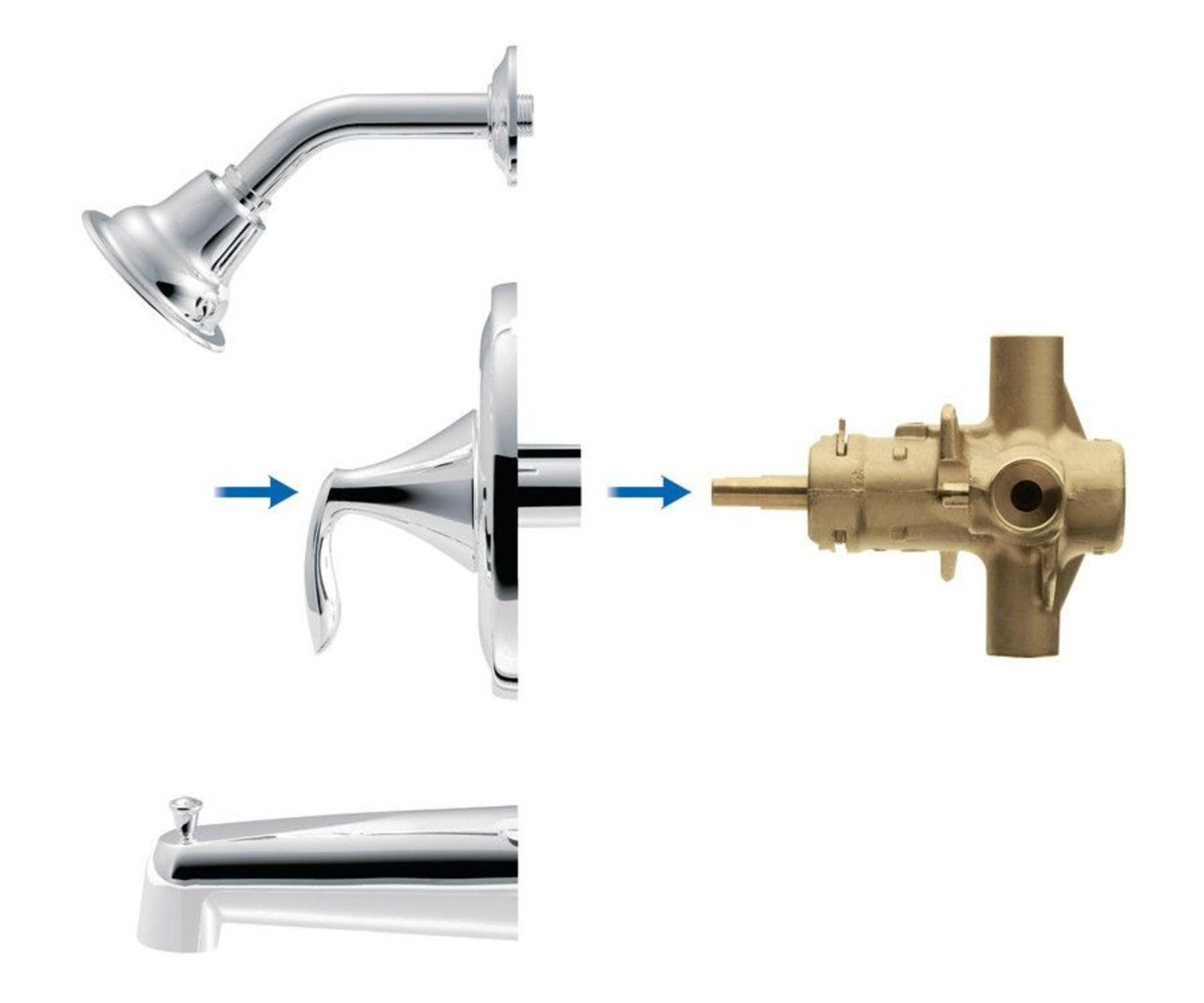 Moen Posi Temp Tub and Shower Trim Kit in Chrome - T2133