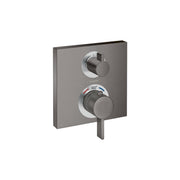 Hansgrohe 15714341 Ecostat Square Thermostatic Trim with Volume Control and Diverter in Brushed Black Chrome