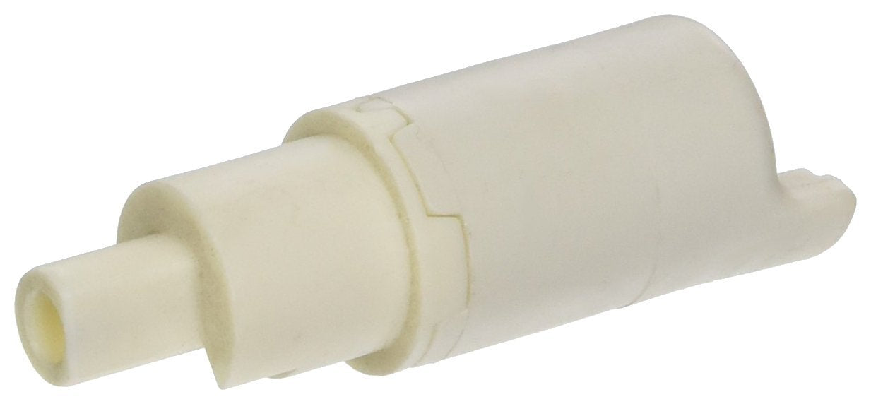 Cream-colored plastic stem extender with cylindrical body and tapered connector end for Delta 18 Series valve.
