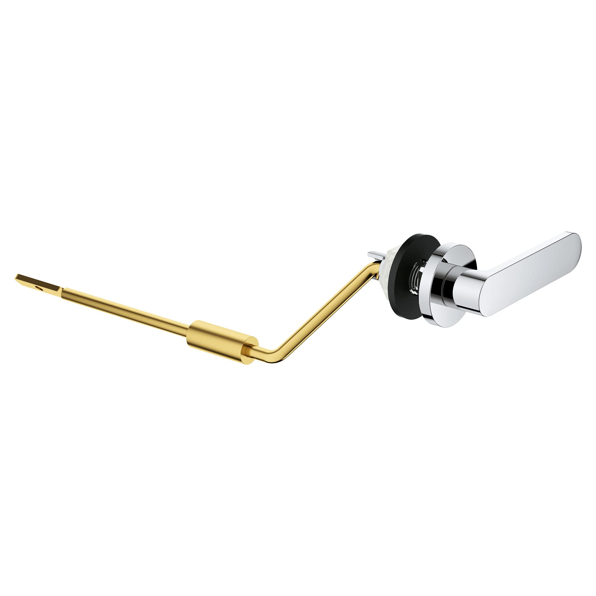 Chrome trip lever with brass rod and mounting hardware for Grohe Essence faucet.