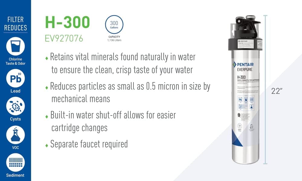 Everpure EV9270-72 H-300 Water Filtration Replacement Cartridge - 3 Pack