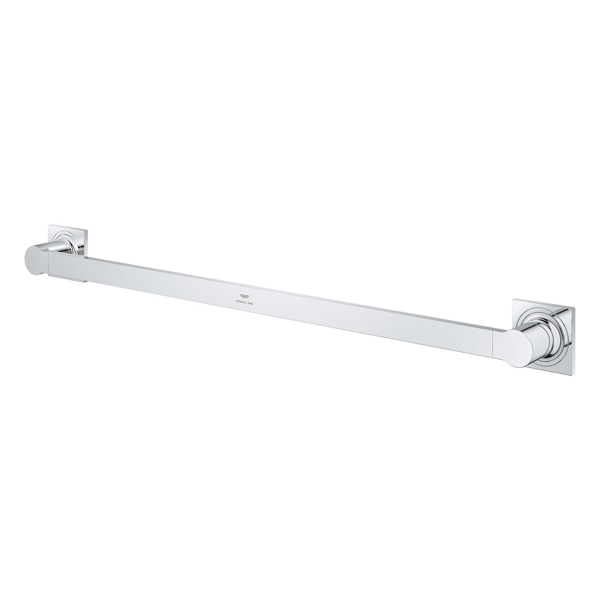 Grohe Allure 24" towel bar with brushed cool sunrise finish and square wall-mounted brackets.