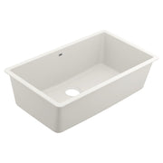 Moen Host White Granite 33 Inch Wide x 9.5 Inch Deep Undermount Single Bowl Kitchen Sink in White - GGW4010B