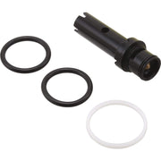 Black diverter assembly with threaded connections and two black o-rings plus one white slip ring.