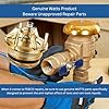 Febco brass bonnet and poppet assembly kit components displayed with blue packaging box.
