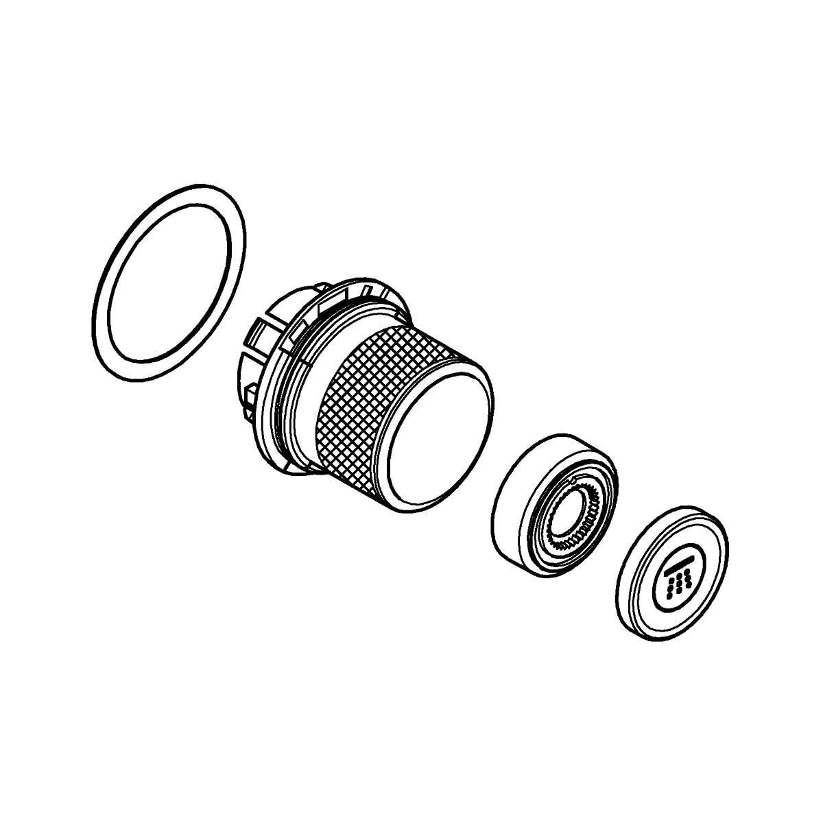 Grohe Repair Parts 48361000 SmartControl Button Replacement with Icon Caps in Grohe Chrome - 3 pack