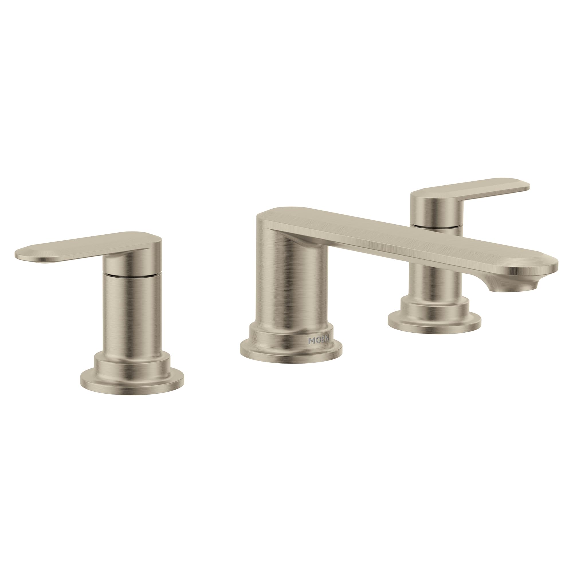 Moen Greenfield Two Handle Roman Tub Faucet Contemporary Deck Mounted Bathtub Filler in Brushed Nickel - T6503BN