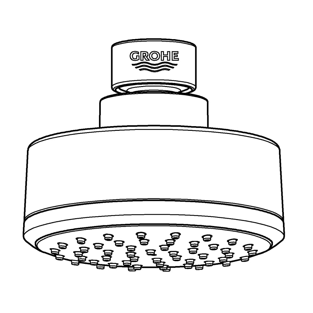 Grohe Tempesta 26366001 100 Shower Head, 4" - 1 Spray, 1.75 gpm in Grohe Chrome