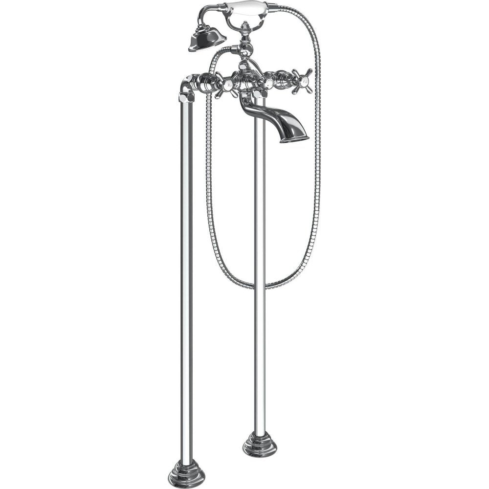 Moen Weymouth Two Handle Tub Filler with Cross Handles and Handshower in Chrome - S22105