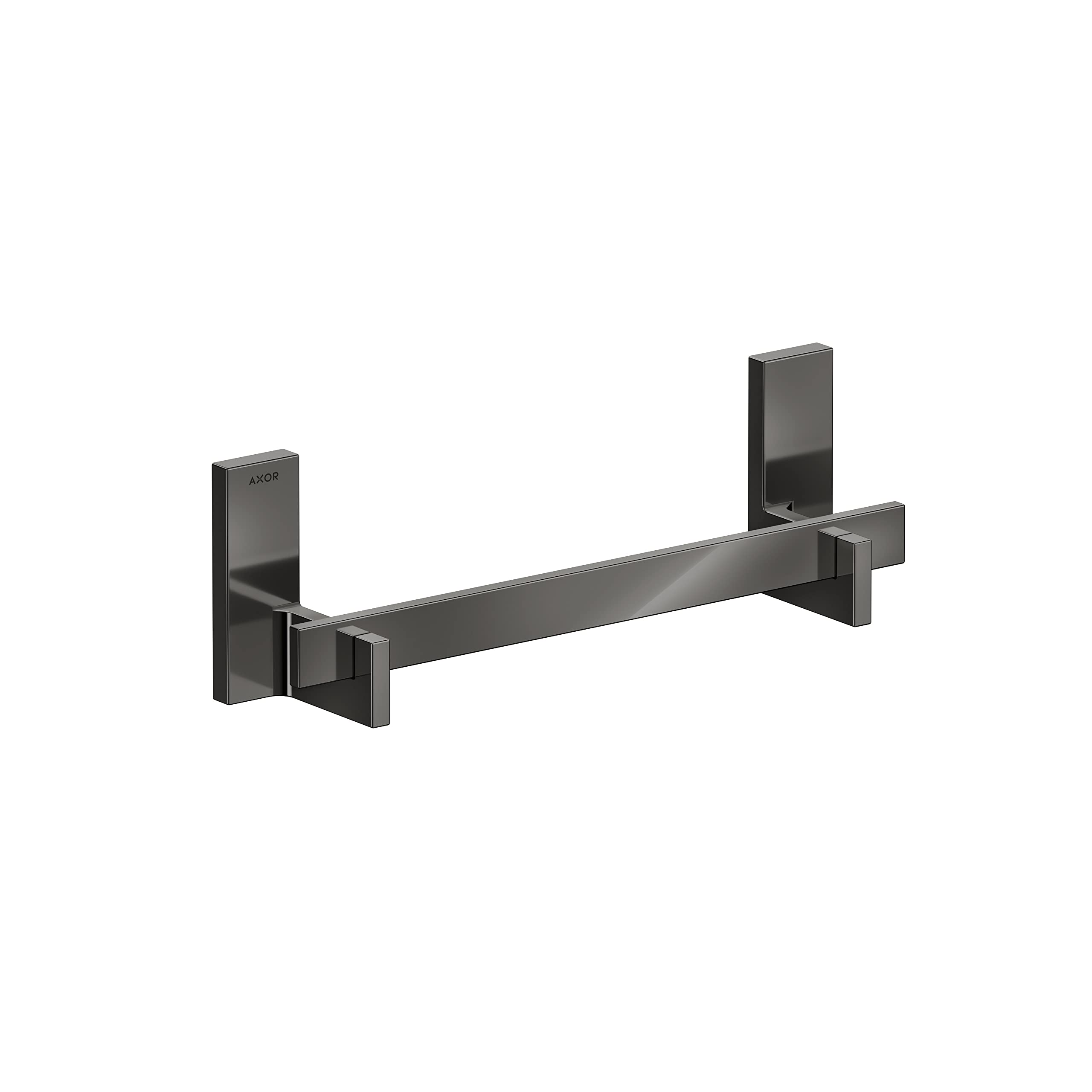 AXOR 42613330 Universal Rectangular Towel Bar, 12" in Polished Black Chrome