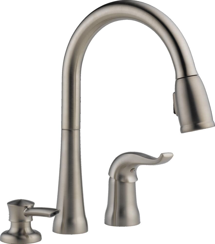 Delta Kate Single Handle Pull-Down Kitchen Faucet with Soap Dispenser