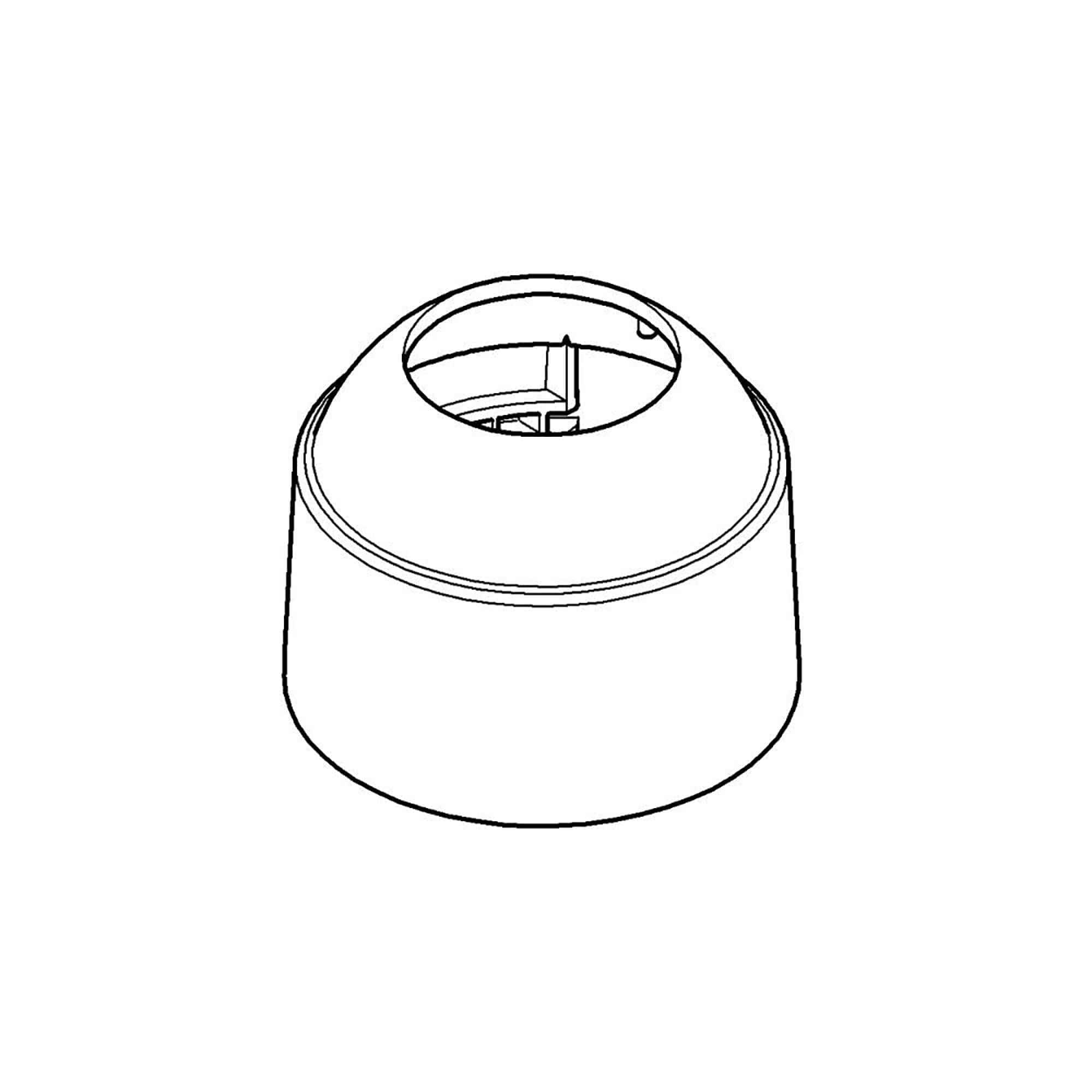 Grohe Supersteel cap with circular opening and internal connector mechanism shown in technical line drawing.