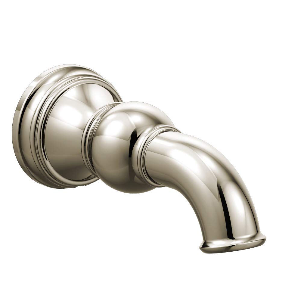 Moen Weymouth 1/2 Inch Slip Fit Connection Non Diverting Tub Spout Polished in Polished Nickel - S12105NL