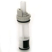 White cylindrical diverter assembly with gray threaded cap and black rubber seals for tub and shower valve.