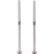 Two stainless steel screws with threaded upper sections and flat countersunk heads.
