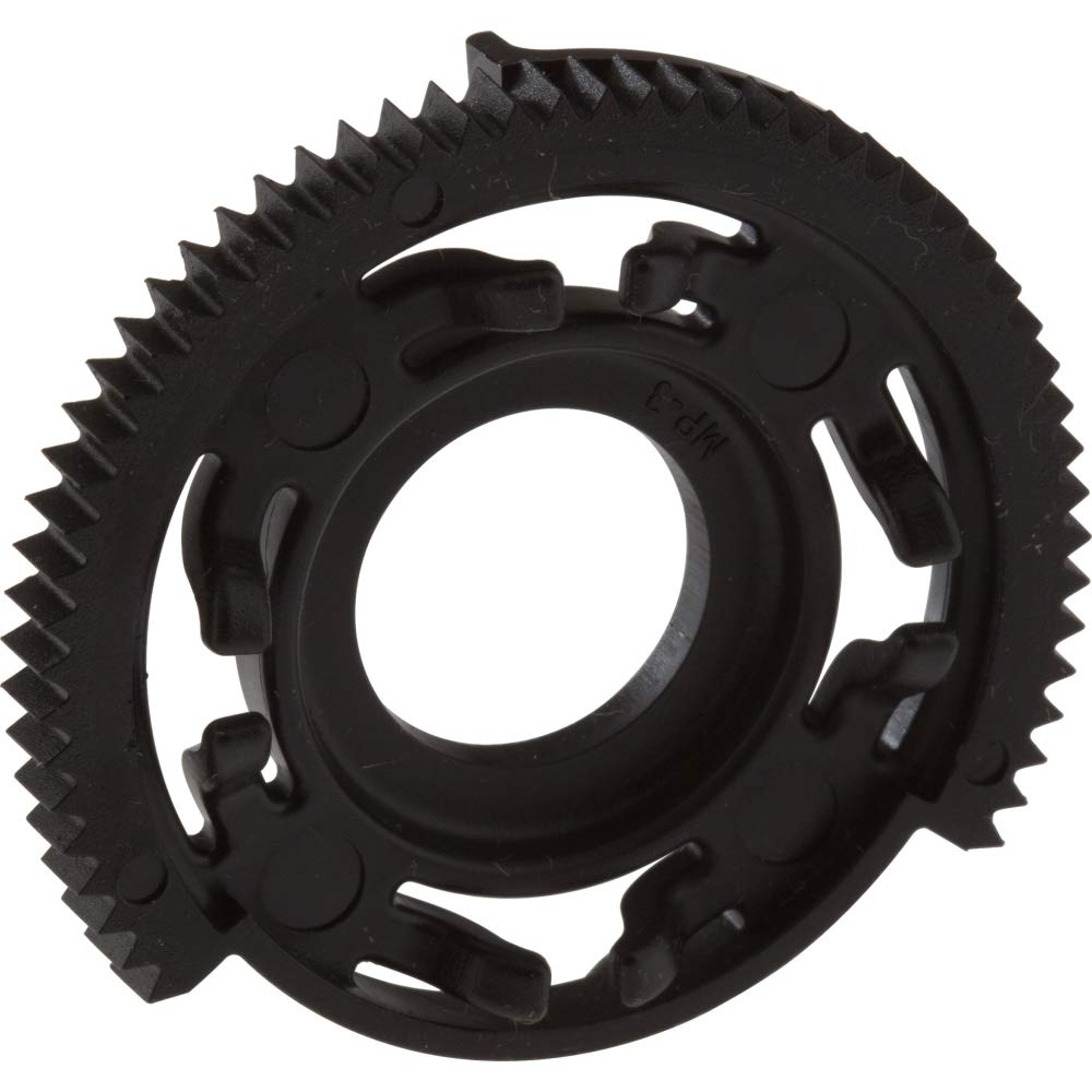 Black plastic rotational limit stop with serrated outer edge and central circular opening for Delta 17 Series faucet.