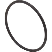 Black rubber o-ring with smooth surface and circular shape.