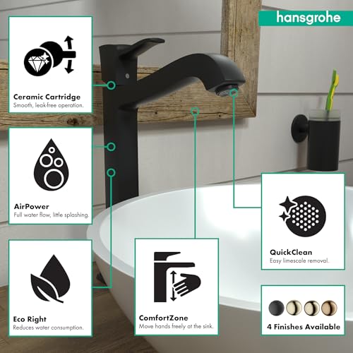 Matte black single-hole bathroom faucet with curved spout and pop-up drain installed on white sink.