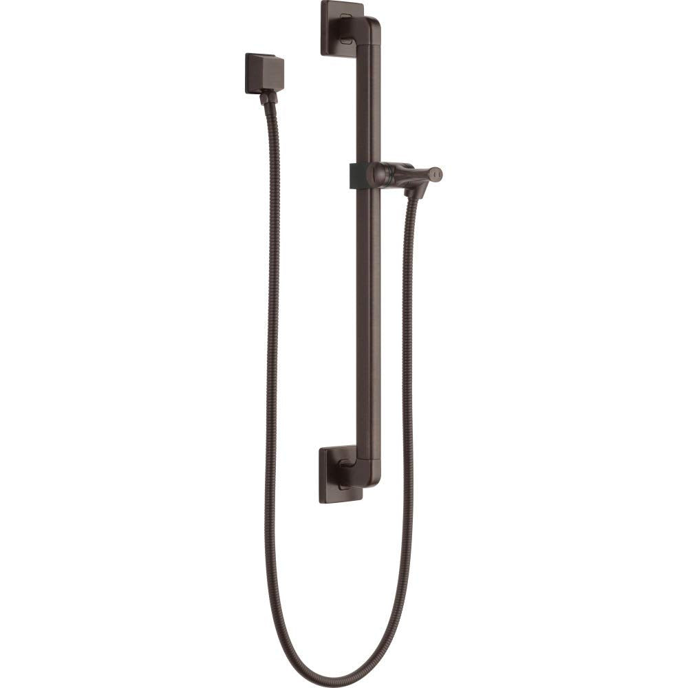Delta Universal Showering Adjustable Square Slide Bar / Grab Bar Assembly with Elbow