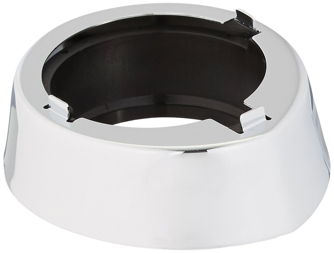 Chrome trim ring with white base and black gasket insert for Delta Linden faucet.
