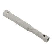 Gray plastic Moen faucet installation rod with cross-hatch pattern and mounting holes at each end.