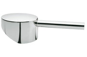 Chrome faucet lever with cylindrical handle and rounded grip base.