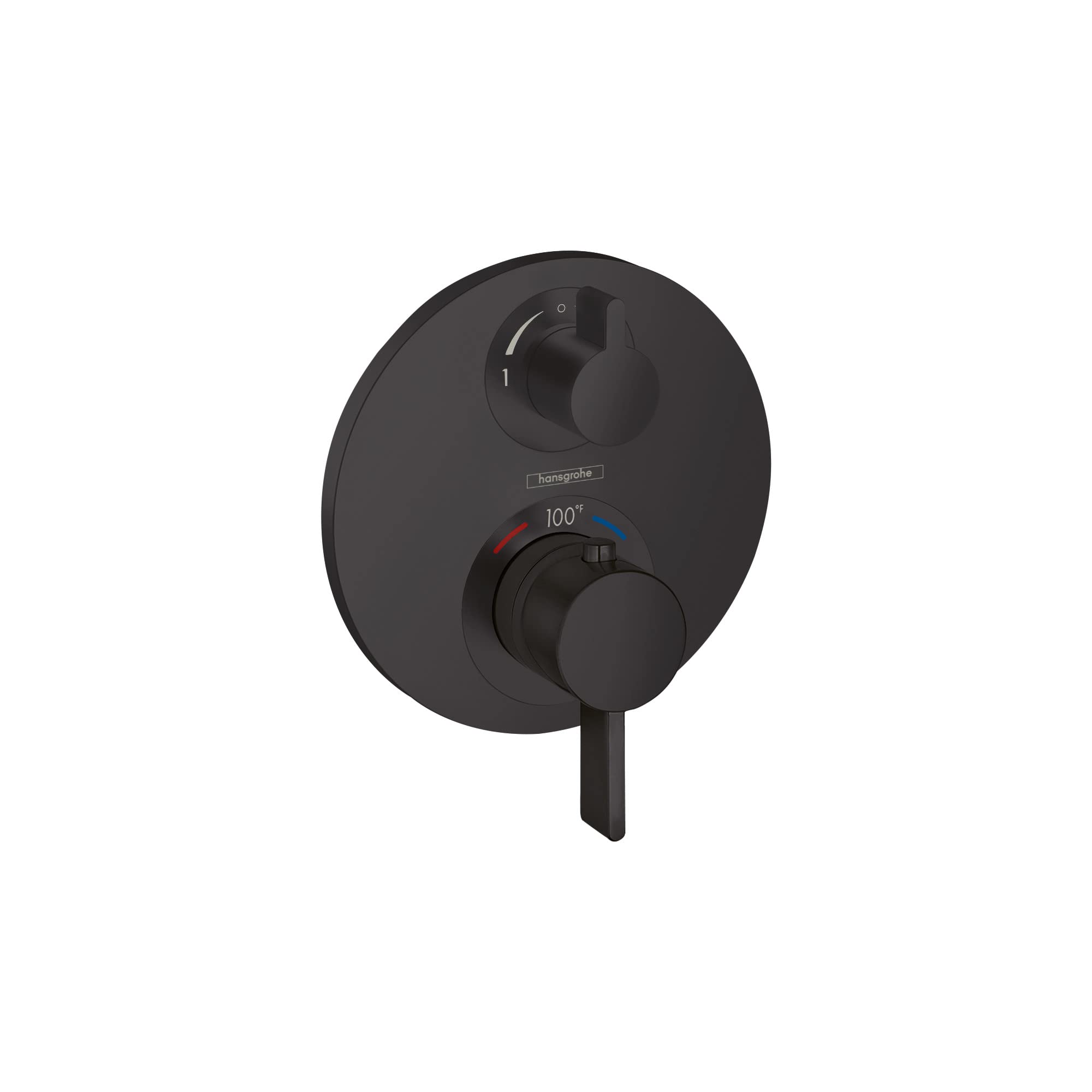 Hansgrohe 15757671 Ecostat S Thermostatic Trim with Volume Control in Matte Black