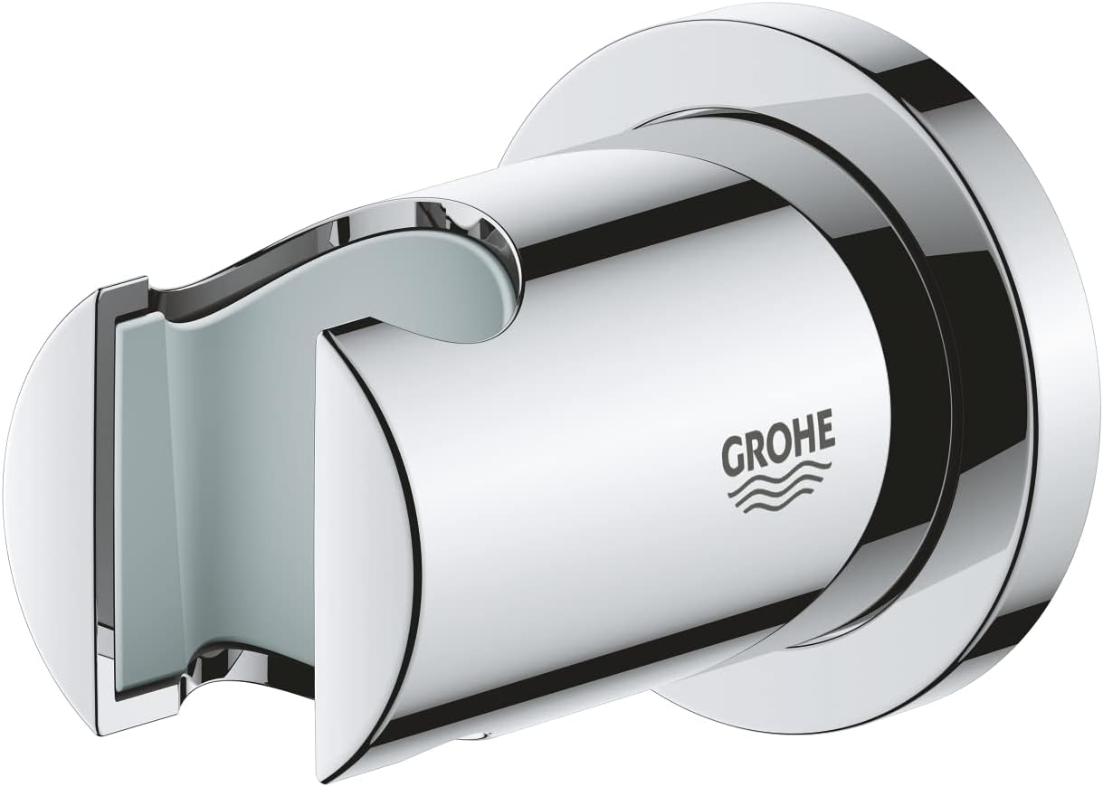 Grohe 27074000 Rainshower Wall Hand Shower Holder Round In Starlight Chrome Finish