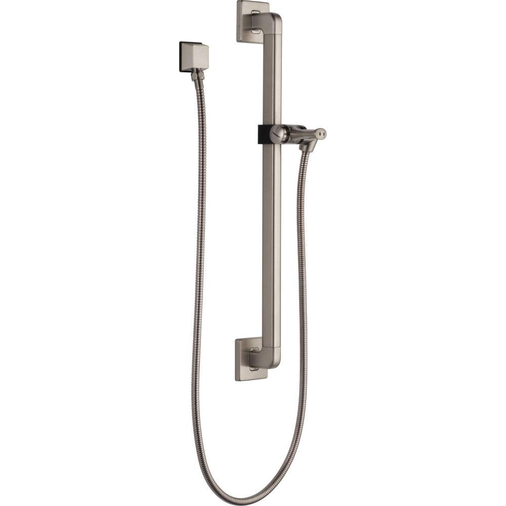 Delta Universal Showering Adjustable Square Slide Bar / Grab Bar Assembly with Elbow