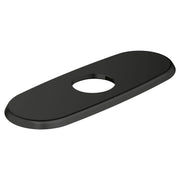 Matte black oval escutcheon with single center hole and rounded edges.