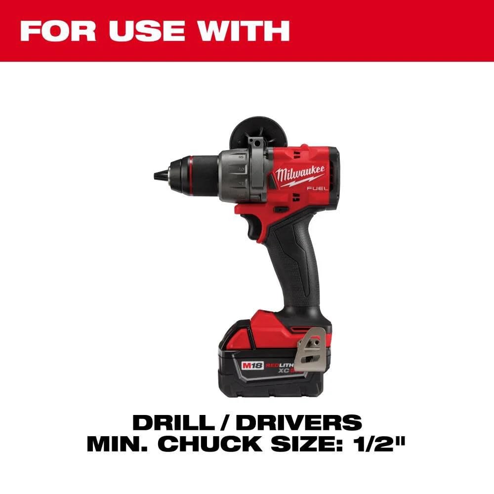 Milwaukee 2-3/4" bi-metal hole saw with black cutting edge and gray arbor attachment.
