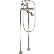 Moen Weymouth Two Handle Tub Filler with Cross Handles and Handshower in Brushed Nickel - S22105BN