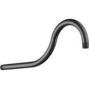 Curved shower arm in dark bronze finish with threaded connections at both ends.