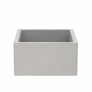Rectangular concrete bar sink with ash-colored finish and speckled texture.